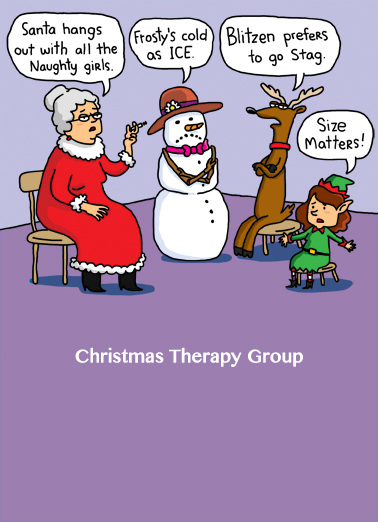 Funny Christmas Card - “Christmas Therapy” from CardFool.com
